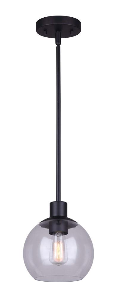 Landry 1 Light Pendant, Black Finish