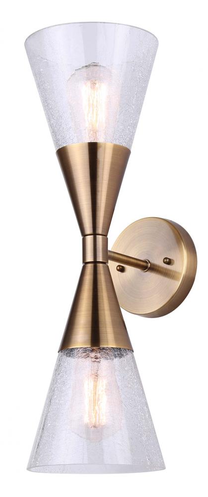 Lillian 2 Light Sconce, Gold Finish