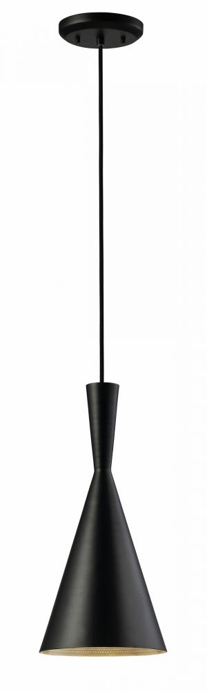 Rocco 1 Light Pendant, Black Finish