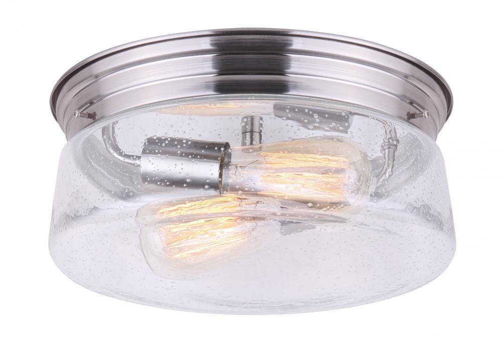 Albany 2 Light Flush Mount, Nickel Finish