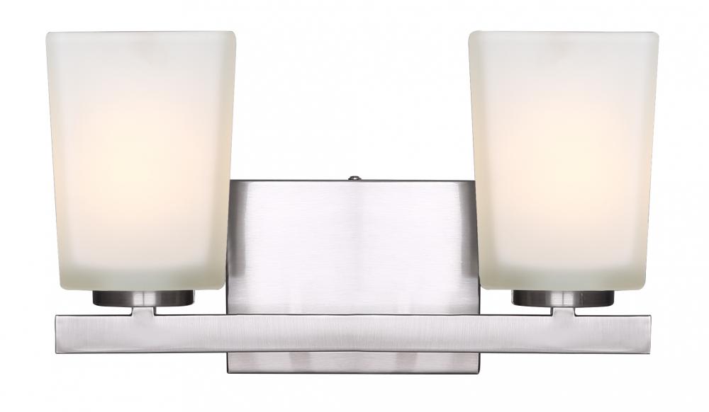 Hartley 2 Light Vanity, Nickel Finish