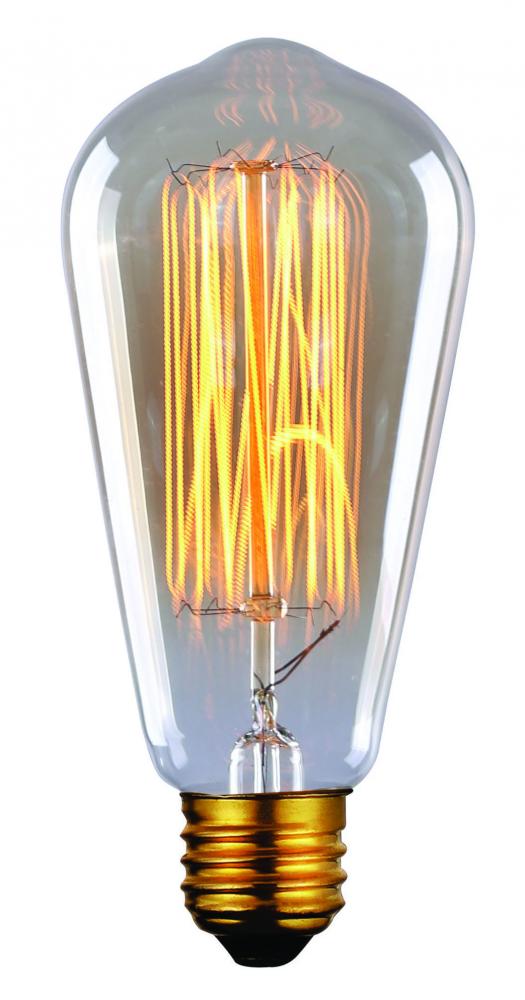 Bulb, Edison Bulbs, 60W E26 -G-, Light Golden Glass, ST64 Cone Shape, Dimmable, 2500 hours