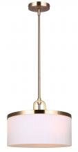 Canarm IPL1165A03GD14 - KINSLEA 60-Watt 3 Light Gold Mid Century Modern Pendant with White Glass Shade