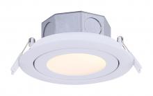 Canarm DL-4-9YC-WH-C - LED Recess Downlight, 4" White Color Gimbal Trim, 9W Dimmable, 3000K, 500 Lumen, 