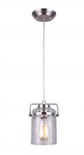 Canarm IPL707A01BN - Arden 1 Light Pendant, Nickel Finish