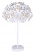 Canarm ITL2022B23WH - CASSIA 23 in. White Table Lamp with White Metal  Floral Shade and Line Switch