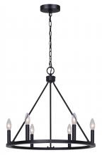 Canarm ICH2033B06BK26 - Mara 6 Light Matte Black Modern Chandelier for Dining Rooms and Living Rooms