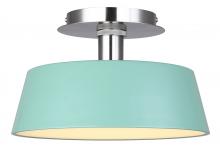 Canarm LFM263A13GRN - Jessa 12.75 in. 1 Light Integrated LED Teal Modern Flush Mount with Teal Metal Shade