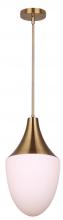 Canarm IPL1121A01GD - Evlin 60-Watt 1 Light Gold Contemporary Pendant with Flat Opal Glass Shade