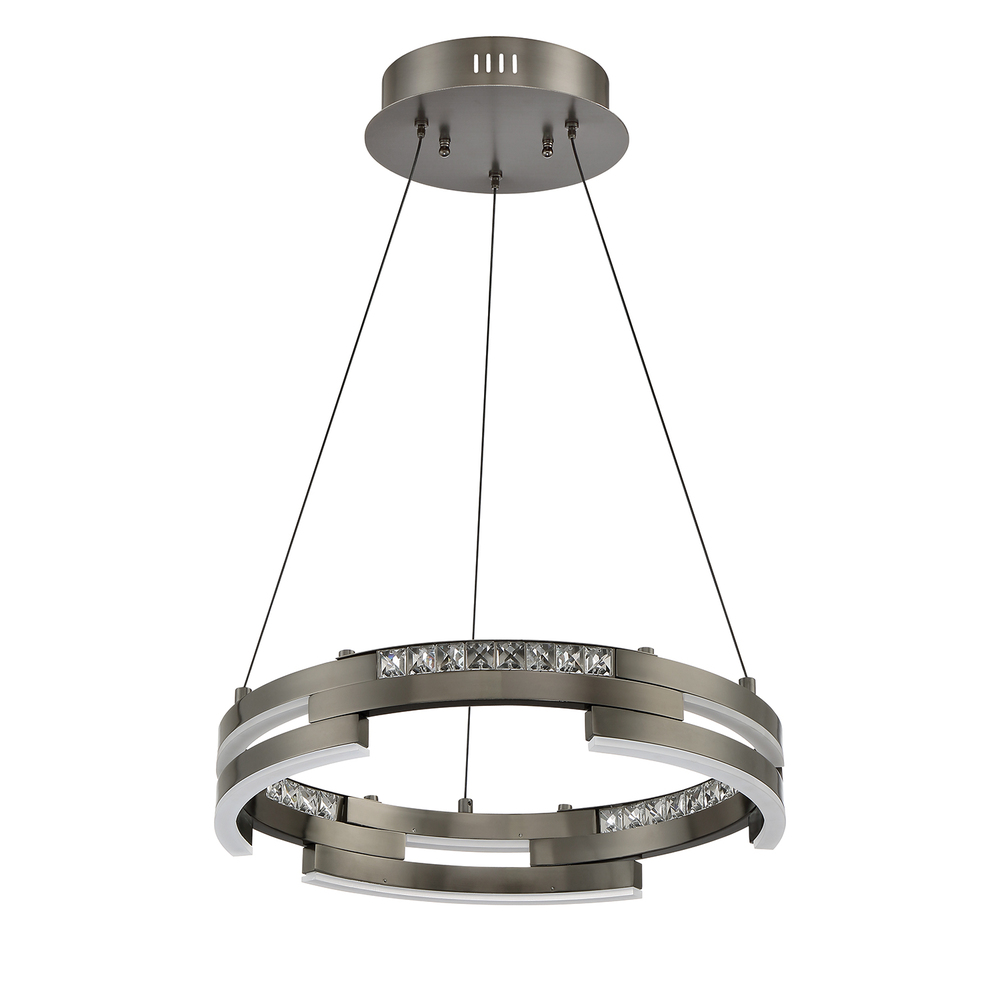 SATERN series 32 Watt Chrome Integrated LED Ring Pendant