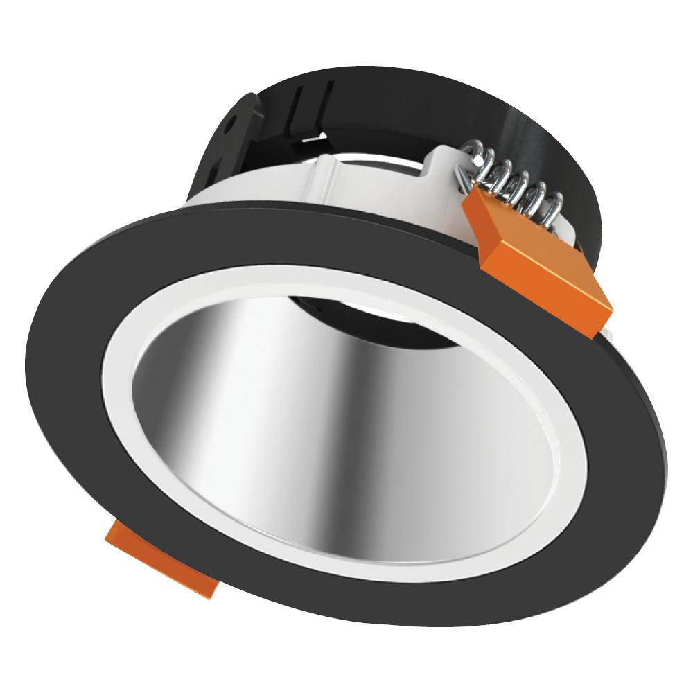 LED Lumeina Downlight Trim 4IN Chrome - Black Reflector Round STANDARD