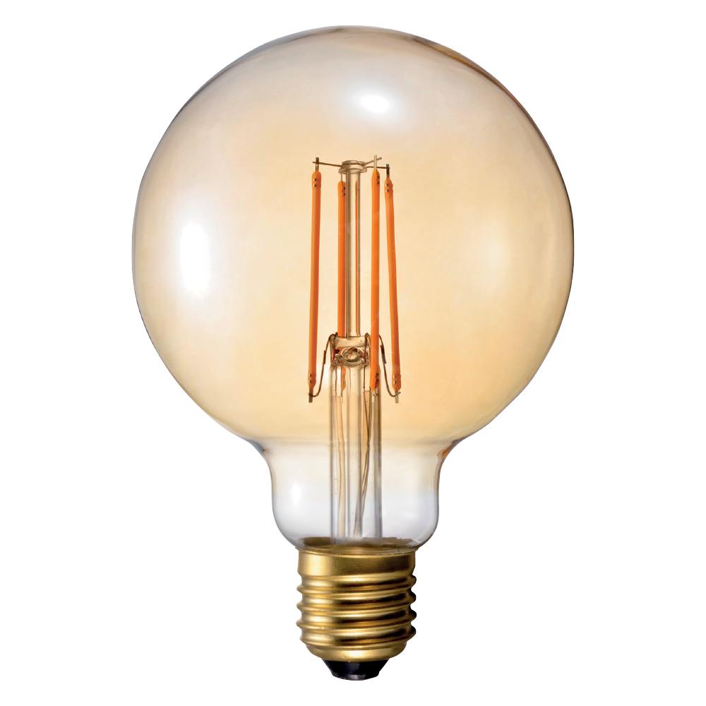 LED Filament Lamp G30 E26 Base 4W 120V 22K Victorian Style Vertical Dim Standard