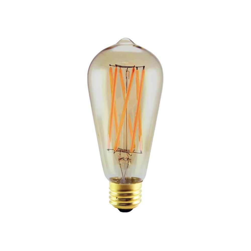 LED Filament Lamp ST19 E26 Base 6W 120V 22K Victorian Style Spiral Dim Standard