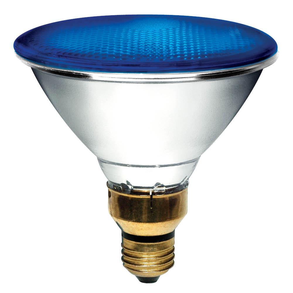 Halogen Coloured Reflector Lamp PAR38 E26 90W 130V DIM  Flood Blue Standard