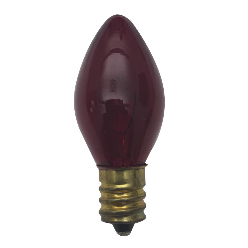 INCANDESCENT COLOURED LAMPS C7.5 / CANDELABRA E12 / 5W / 120V Standard