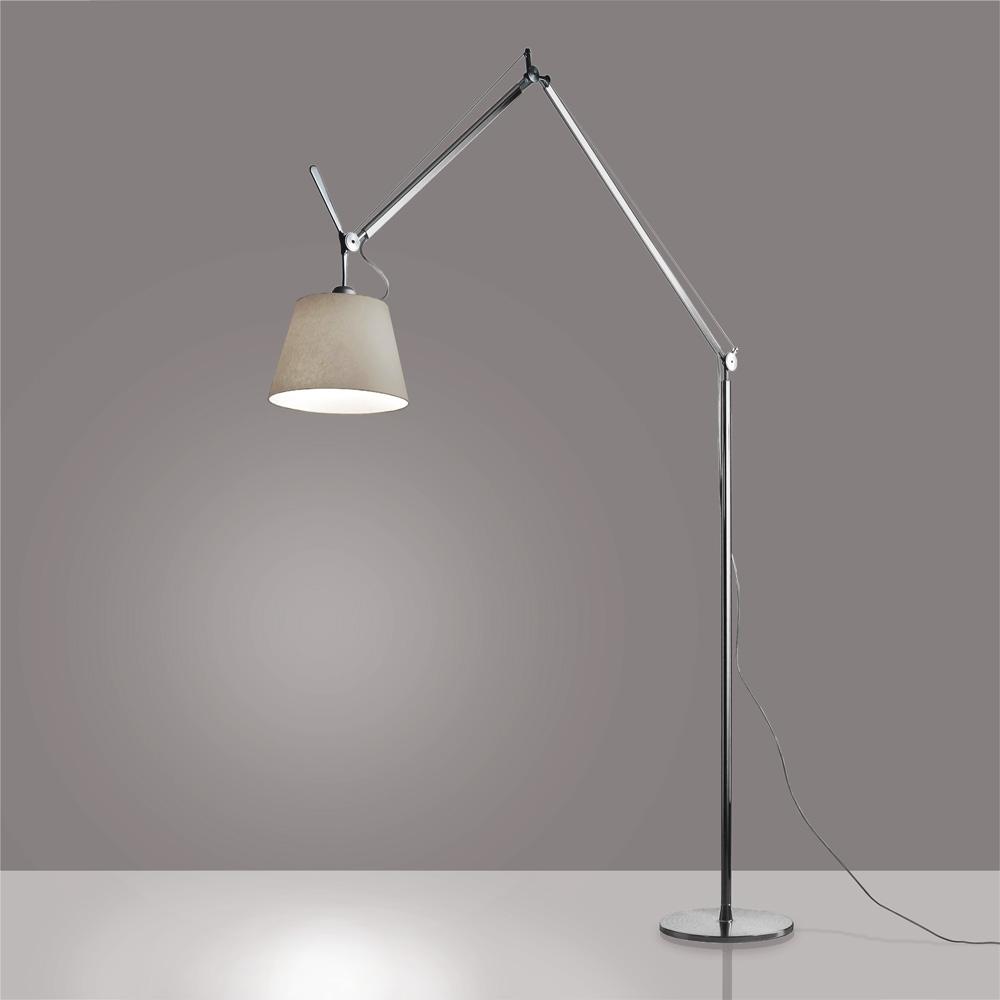 TOLOMEO MEGA FLOOR W/12" DIFF PARCH INC 150W E26 ALUM