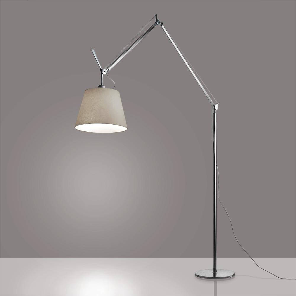 TOLOMEO MEGA FLOOR W/17" DIFF PARCH INC 100W E26 ALUM