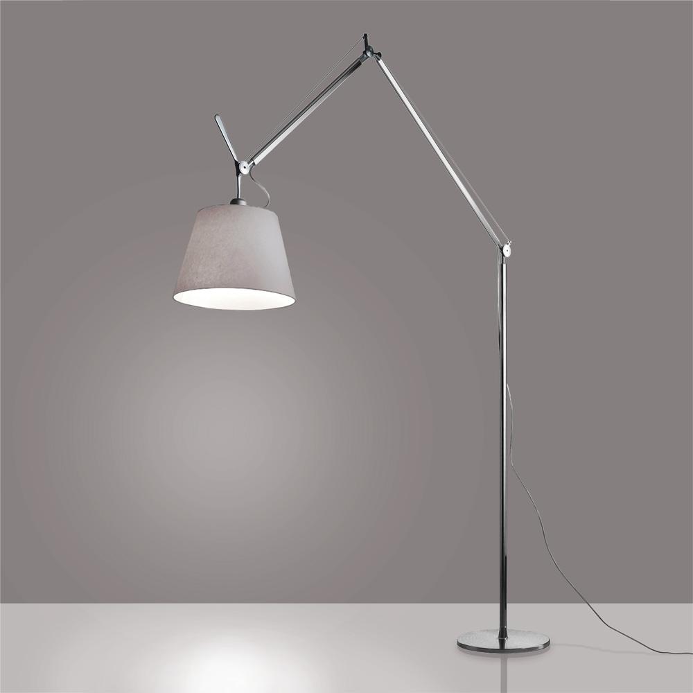 TOLOMEO MEGA FLOOR W/17" DIFF FIBER INC 150W E26 ALUM