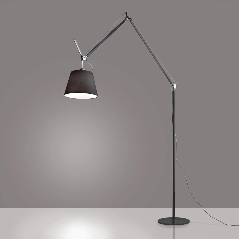 TOLOMEO MEGA FLOOR W/12" DIFF BLACK FIBER INC 150W E26 BLACK