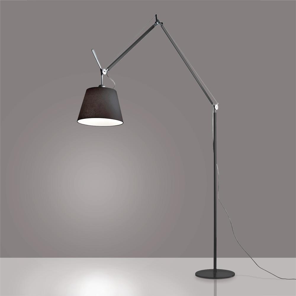 TOLOMEO MEGA FLOOR W/14" DIFF BLACK FIBER INC 150W E26 BLACK