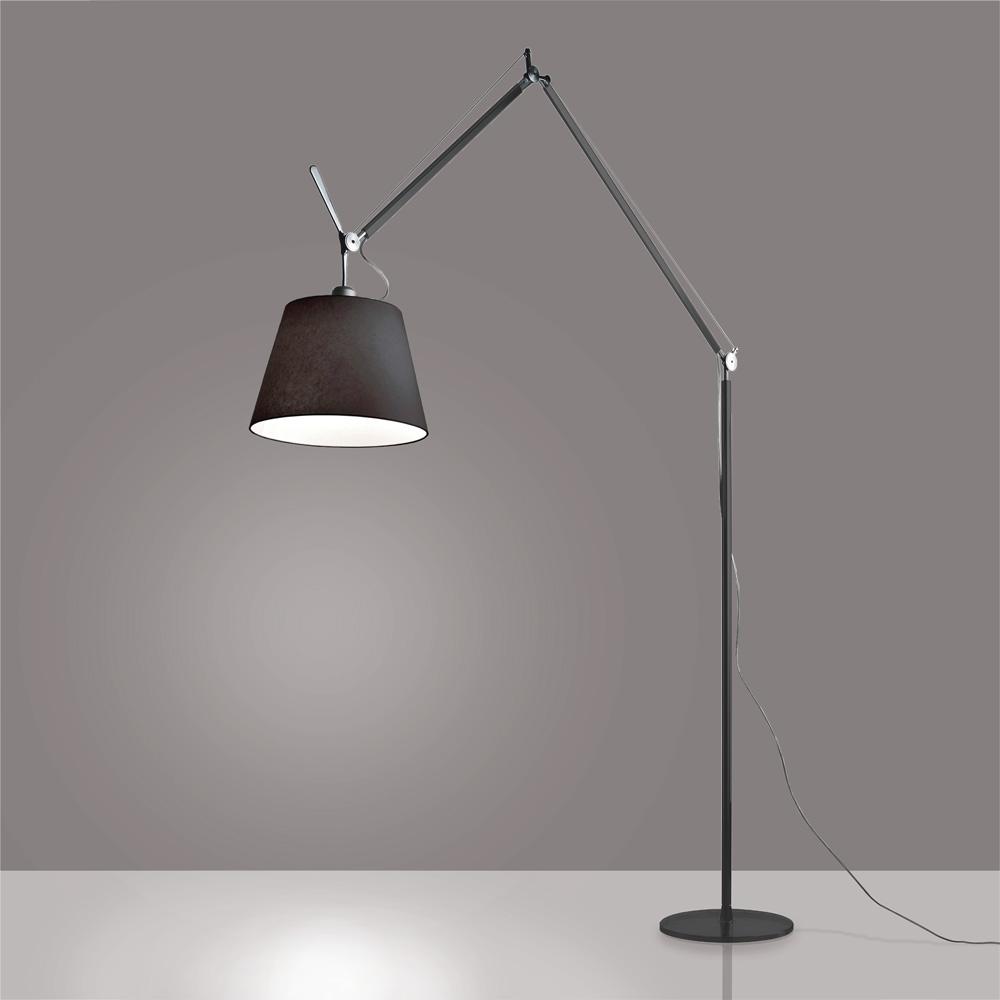 TOLOMEO MEGA FLOOR W/17" DIFF BLACK FIBER INC 150W E26 BLACK