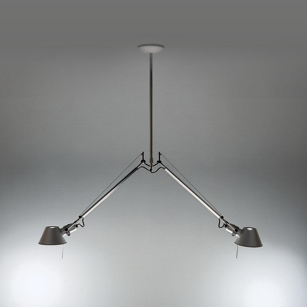 TOLOMEO DOUBLE SUSP INC 2X100W E26 ALUM