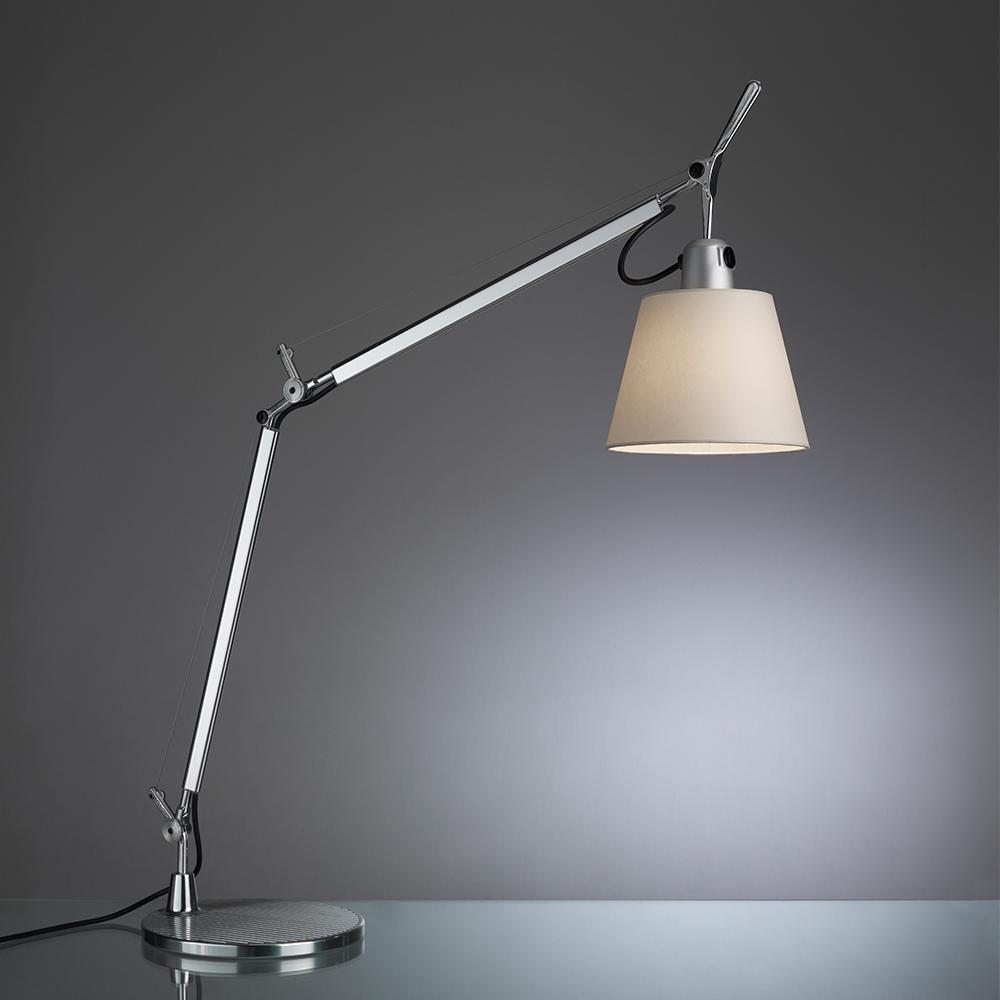 TOLOMEO WITH SHADE INC 75W E26 ALUM/PARCHMENT W/BASE