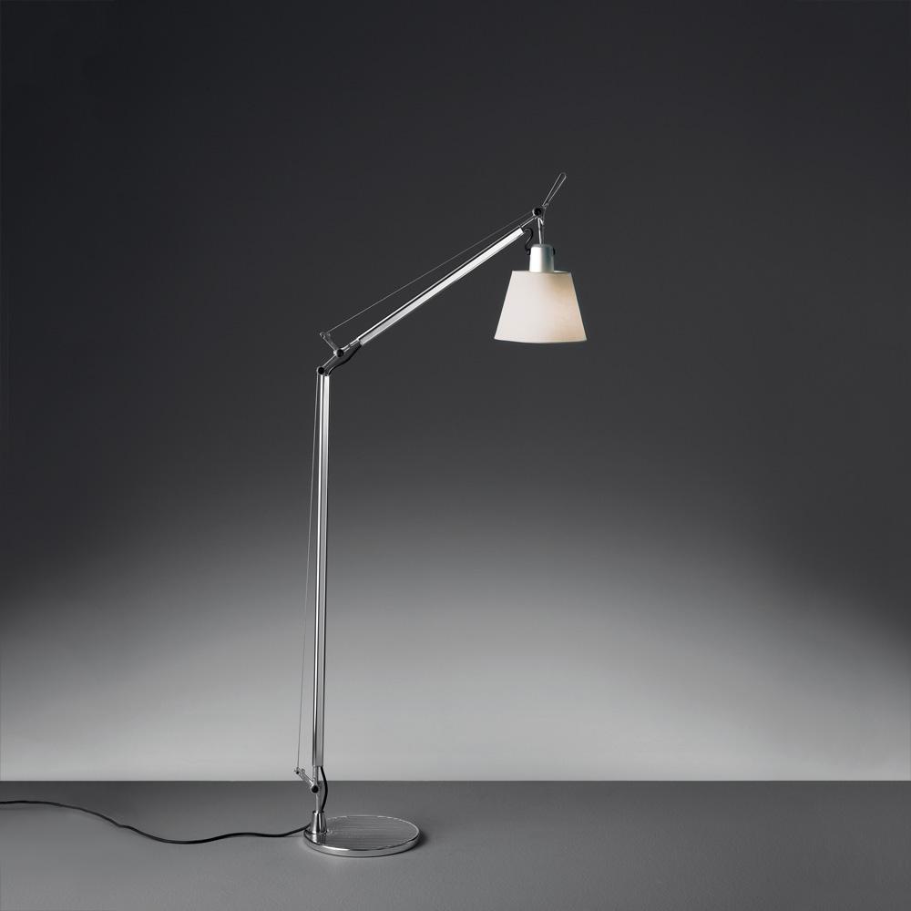 TOLOMEO READING W/SHADE INC 75W E26 ALUM PARCHMENT W/BASE