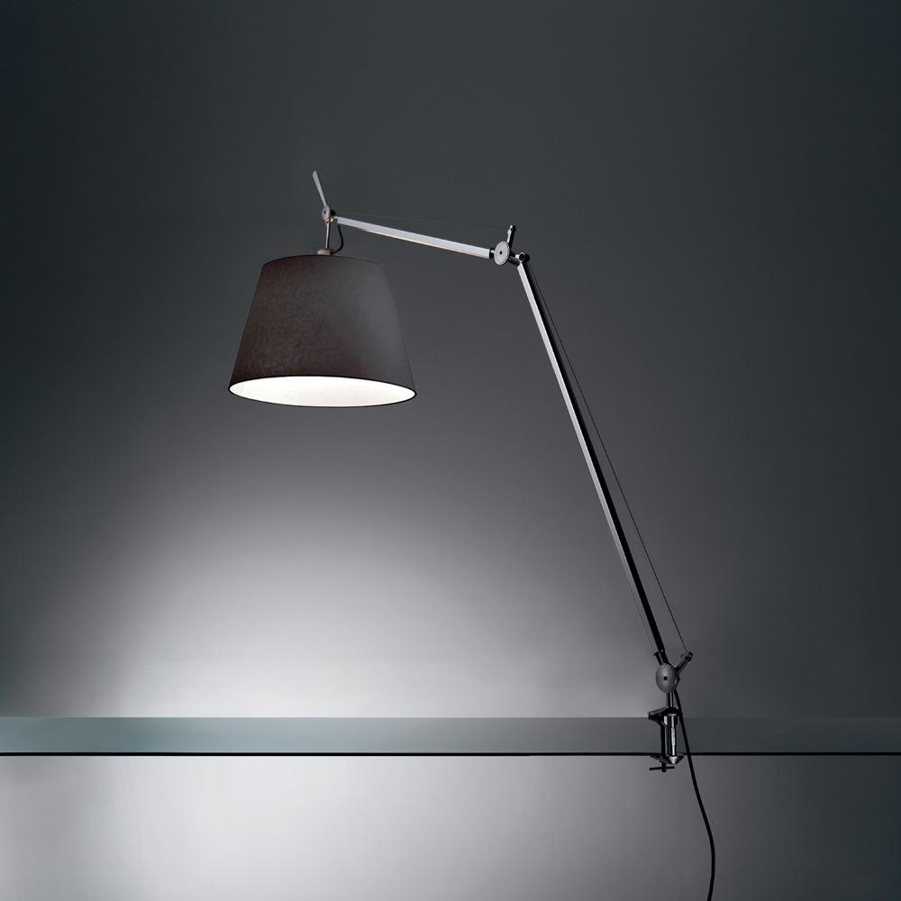 TOLOMEO MEGA LED 31W 30K MP-MV DIM ALUM W/14" DIFF BLACK & TABLE CLAMP