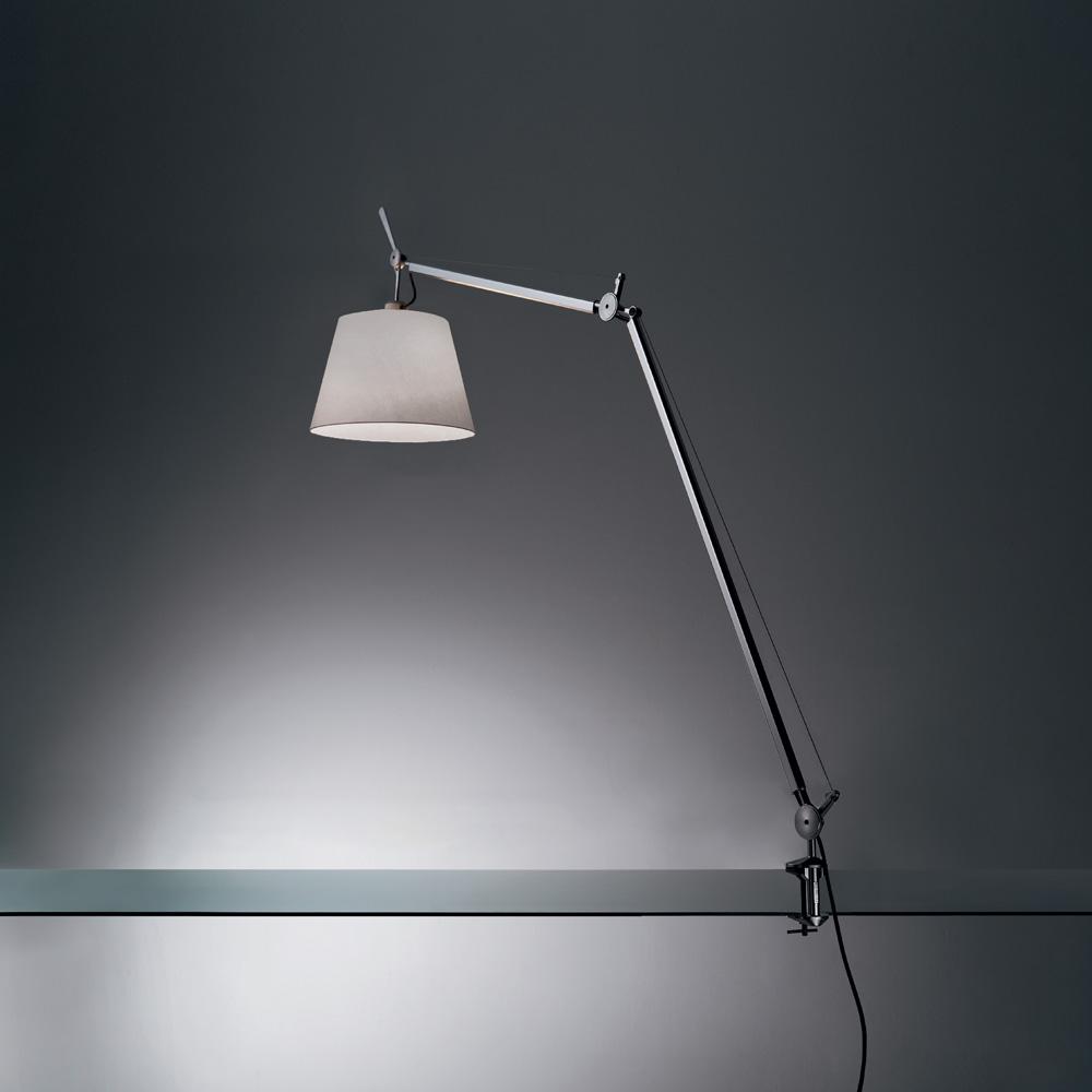 TOLOMEO WITH SHADE INC 75W E26 ALUM/FIBER W/CLAMP