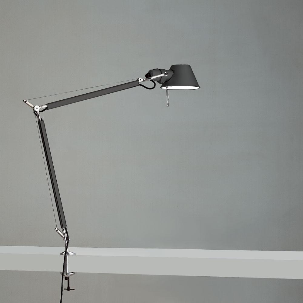 TOLOMEO CLASSIC INC 100W E26 BLACK W/CLAMP ALUM