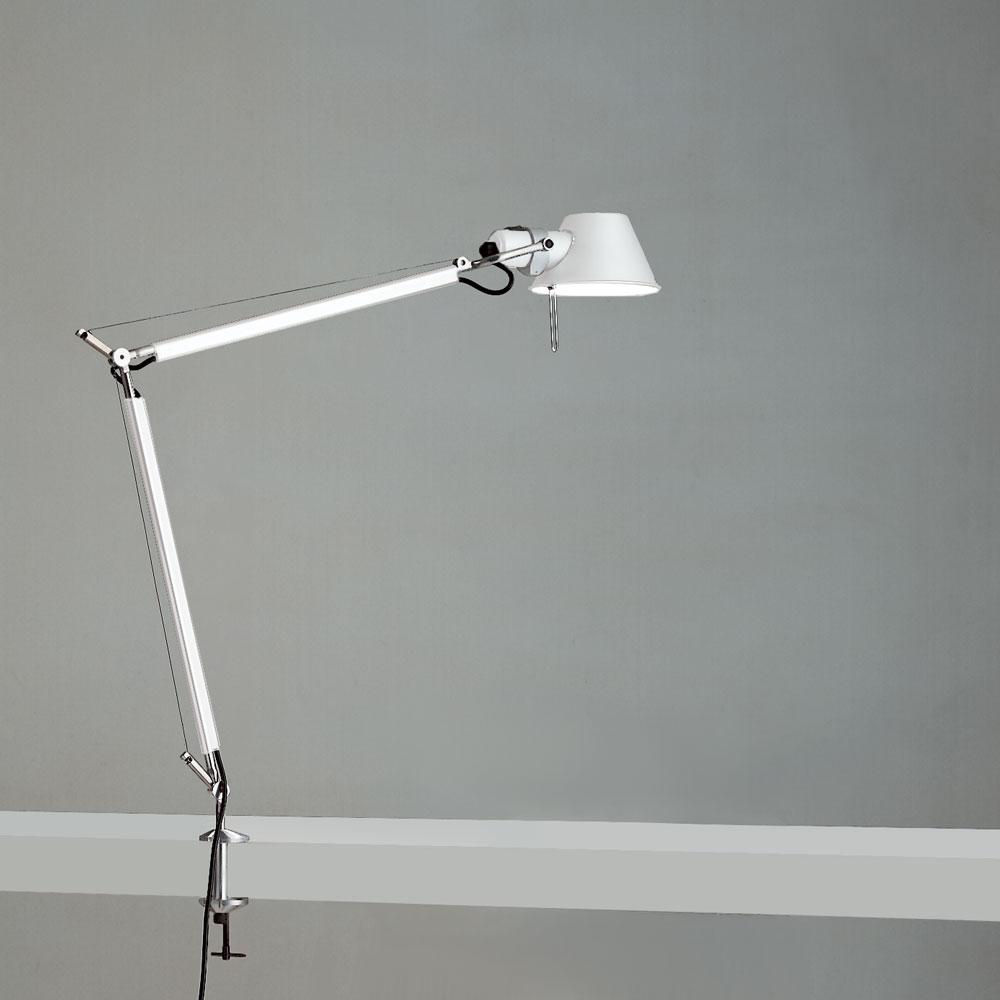 TOLOMEO CLASSIC INC 100W E26 WHITE W/CLAMP ALUM