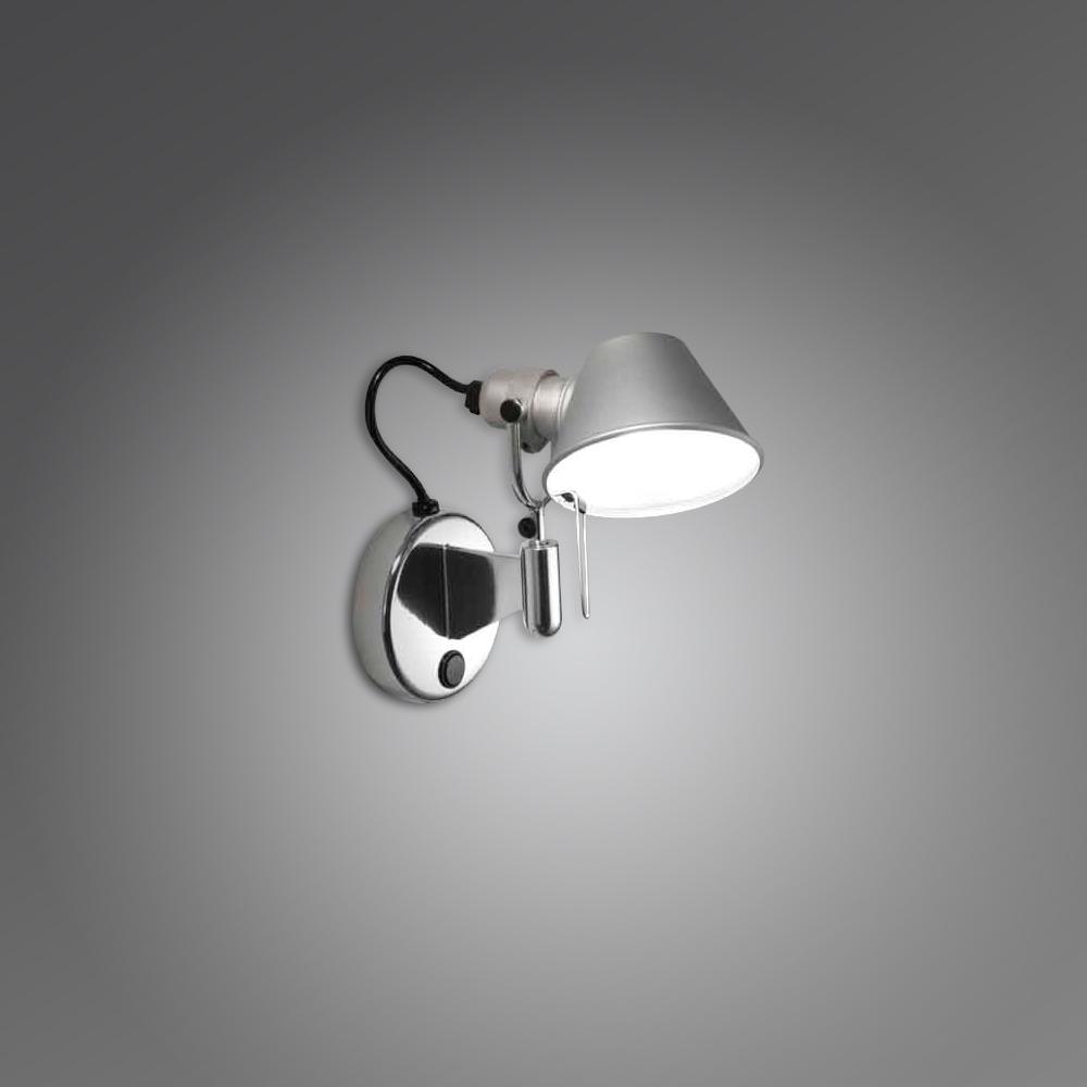 TOLOMEO MICRO WALL SPOT LED 8W 30K ALUM W/DIMMER SWITCH