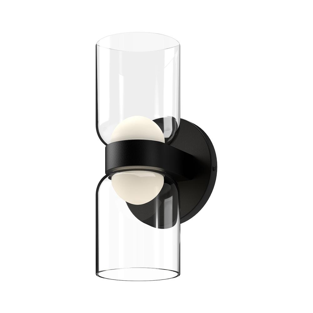 Cedar 11-in Black/Clear LED Wall Sconce