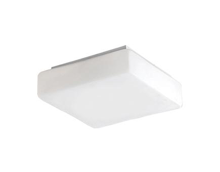 Single LED Square Flush Mount Ceiling Fixture with White Opal Glass