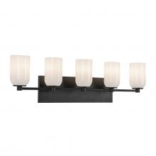 Kuzco Lighting Inc VL57732-BK/GO - Nola 32-in Black/Glossy Opal Glass 5 Lights Vanity