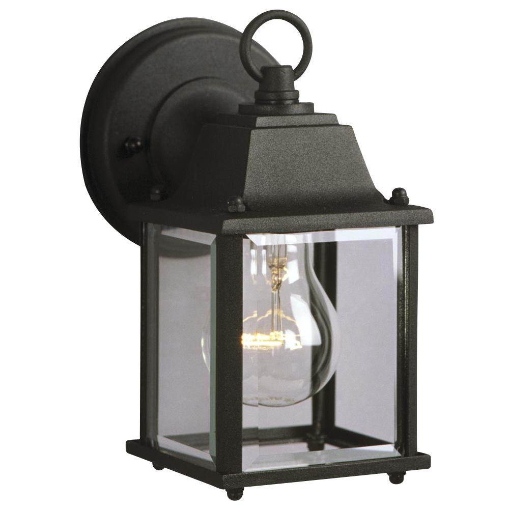 Outdoor Cast Aluminum Lantern - Black w/ Clear Beveled Glass