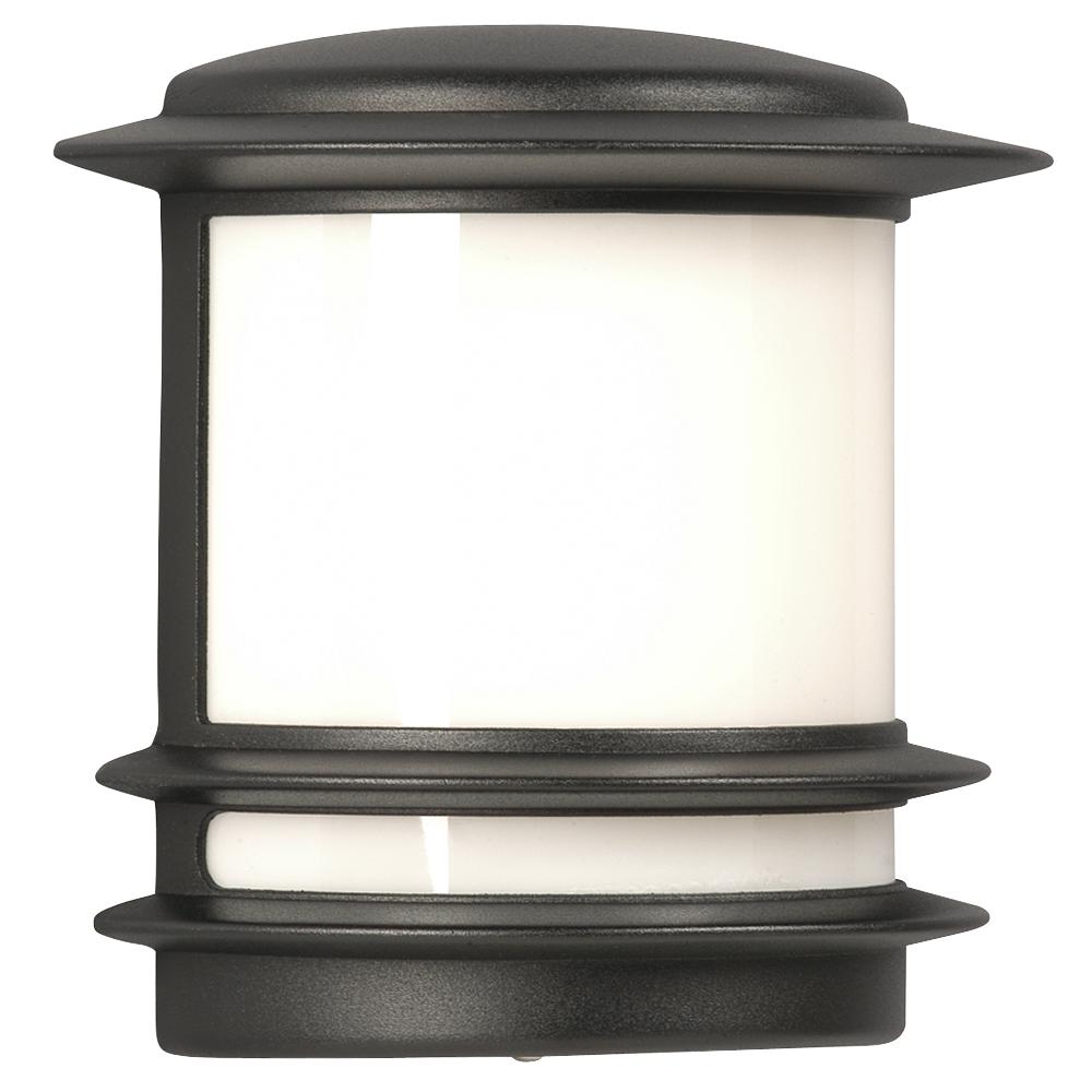 Outdoor Cast Aluminum Wall Fixture - Black w/ Polycarbonate Lens