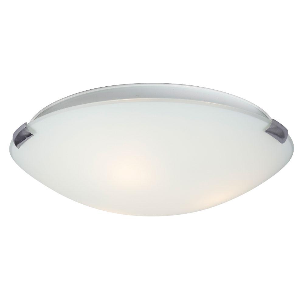 Flush Mount Ceiling Light - in Polished Chrome finish with White Glass