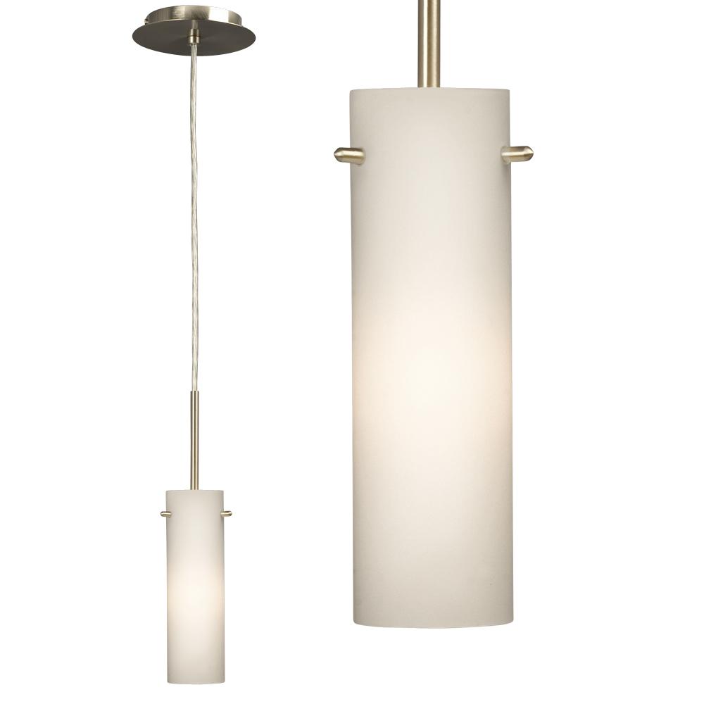 Mini-Pendant - Brushed Nickel with Satin White Glass