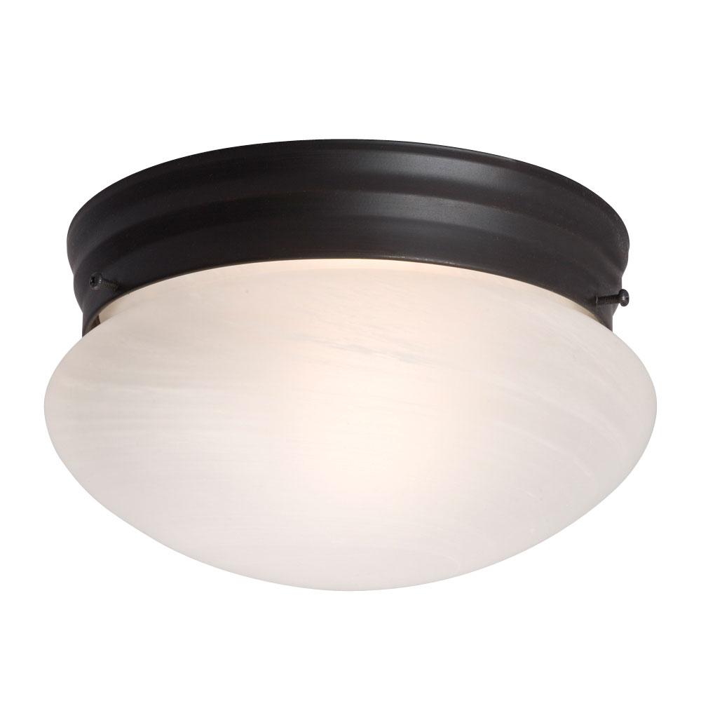 Utility Flush Mount Ceiling Light - in Oil Rubbed Bronze finish with Marbled Glass