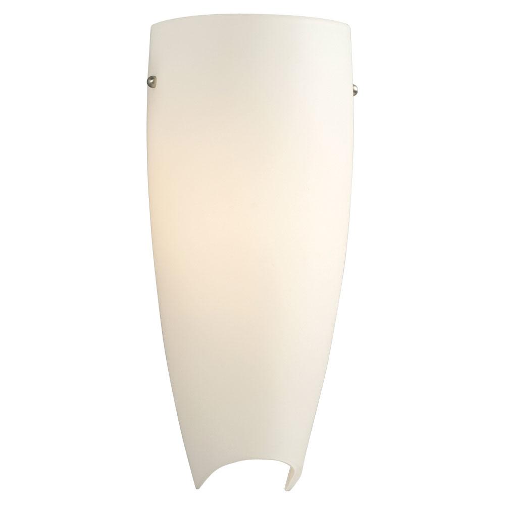 LED Wall Sconce - in Brushed Nickel finish with Satin White Glass