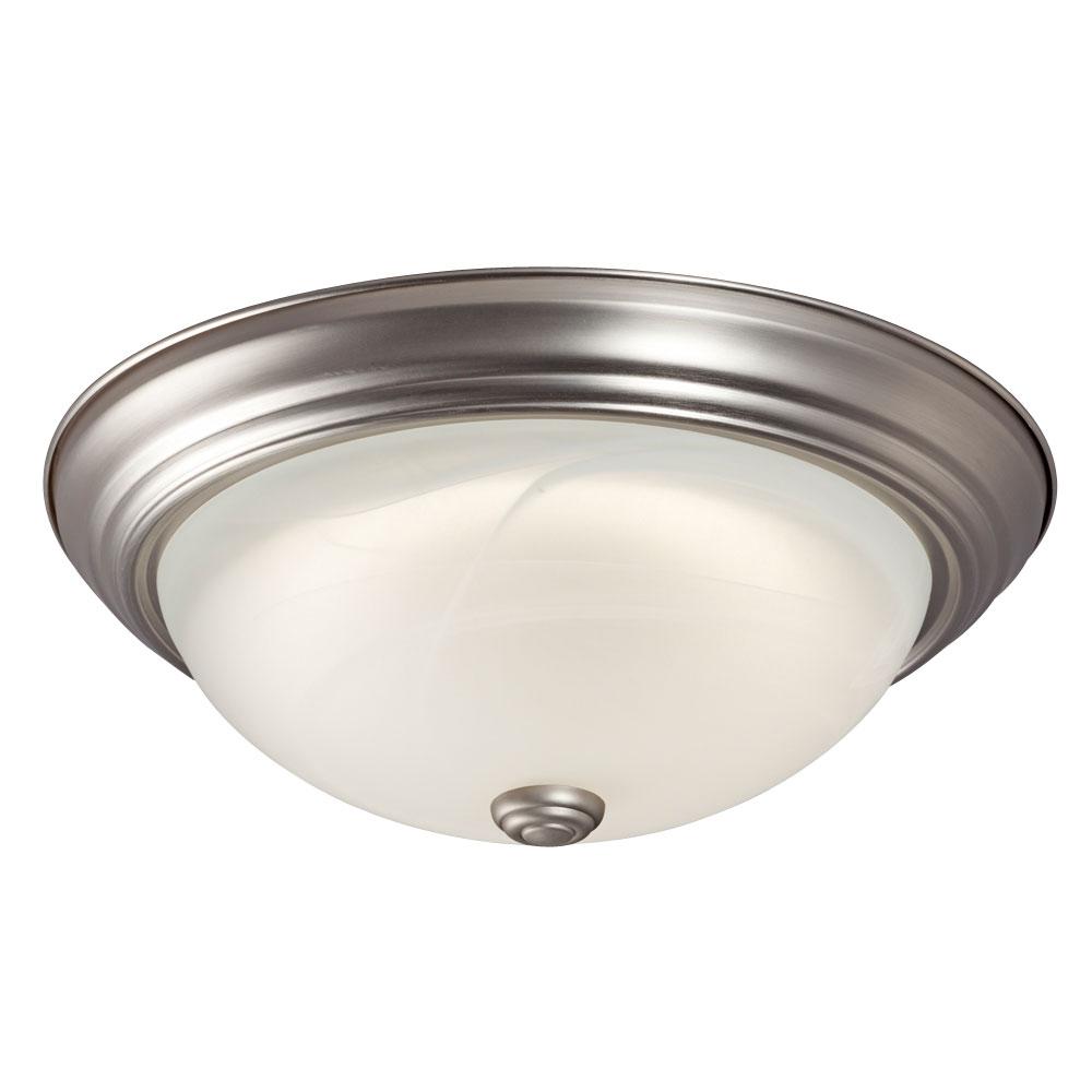 LED Flush Mount Ceiling Light - in Pewter finish with Marbled Glass