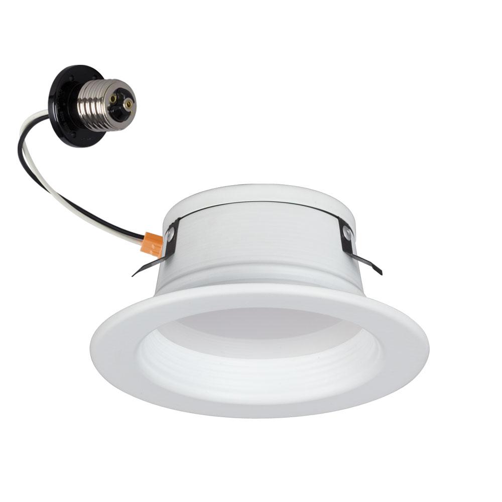 4" Dimmable AC LED Down Light, Baffle White Trim, Driveless LED