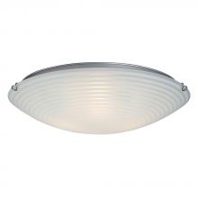  615295CH-232EB - Flush Mount Ceiling Light- in Polished Chrome finish with Striped Patterned Satin White Glass