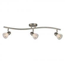 Galaxy Lighting 753613BN/FR - Three Light Halogen Track Light - Brushed Nickel w/ Frosted Glass