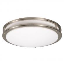  L951054BN016A1 - LED Flush Mount Ceiling Light - in Brushed Nickel finish with White Acrylic Lens (120V MPF, Electron