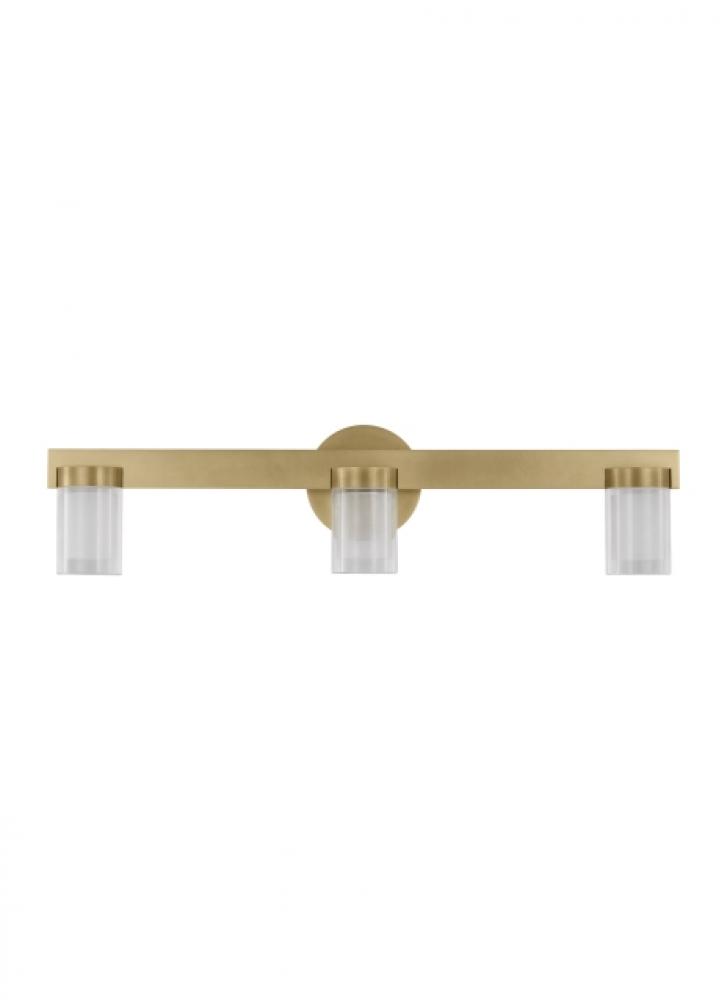 Kelly Wearstler Esfera 3-light dimmable LED medium bath vanity with natural brass finish