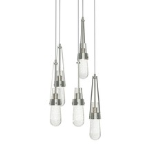  131120-SKT-LONG-85-YG0434 - Link 5-Light Blown Glass Pendant