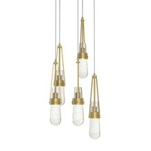  131120-SKT-LONG-86-YG0434 - Link 5-Light Blown Glass Pendant